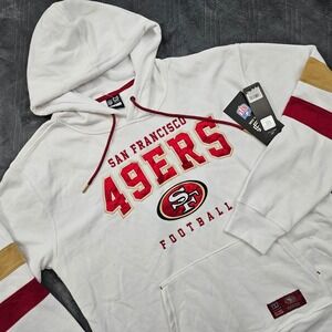 NEW NFL Ultra Game San Francisco 49ers Hoodie Mens L White Red Embroidered